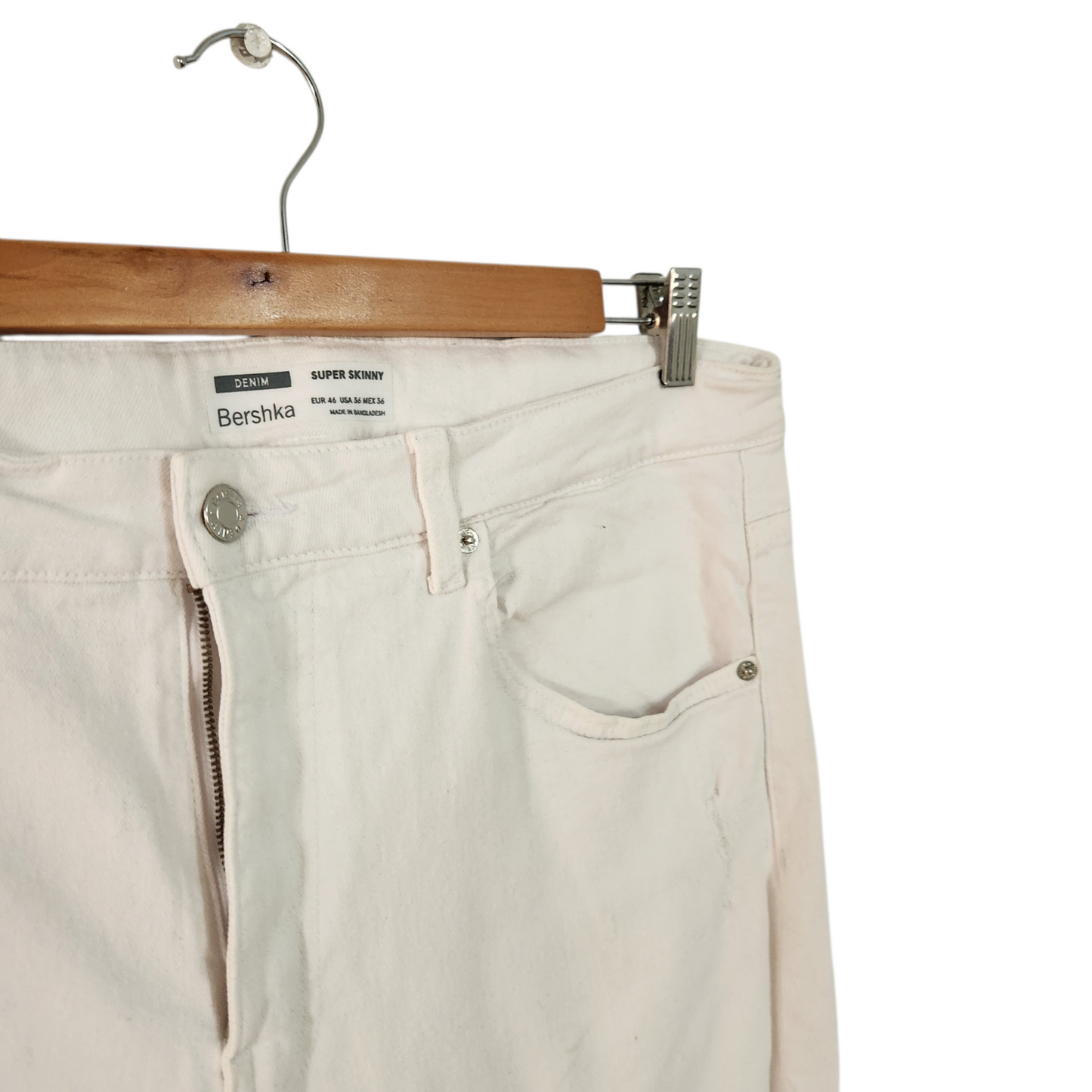 BERSHKA | ג'ינס לבן לגבר מידה EUR46 | USA36