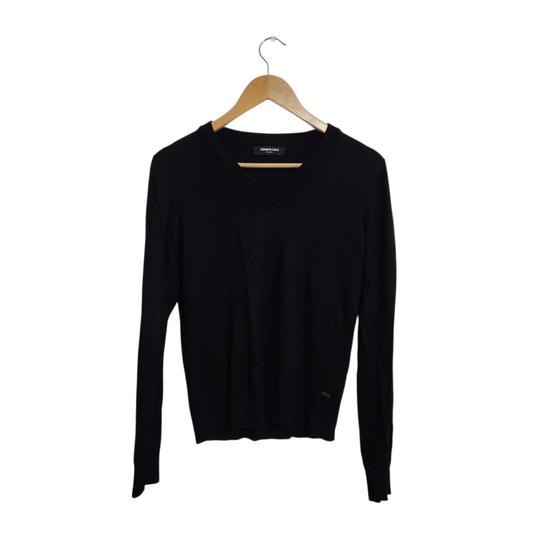 KENNETH COLE | חולצת סריג צבע שחור לאישה מידה M