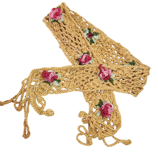 צעיף סרוג | עם גולגולים