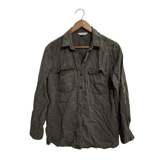 H&M | חולצה מכופתרת לאישה מידה EUR38 | UK10 | M | מעט דהתה