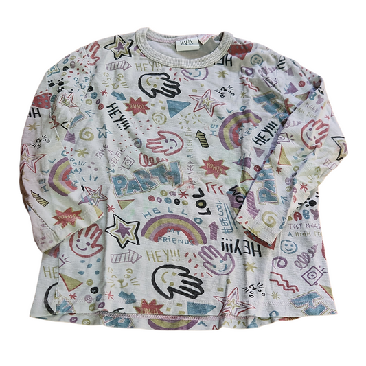 ZARA | חולצה ארוכה דקה לילדות גיל 2-3