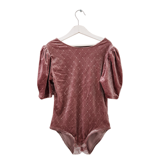 ZARA | בגד גוף קטיפה צבע ורוד לילדות גיל 11-12