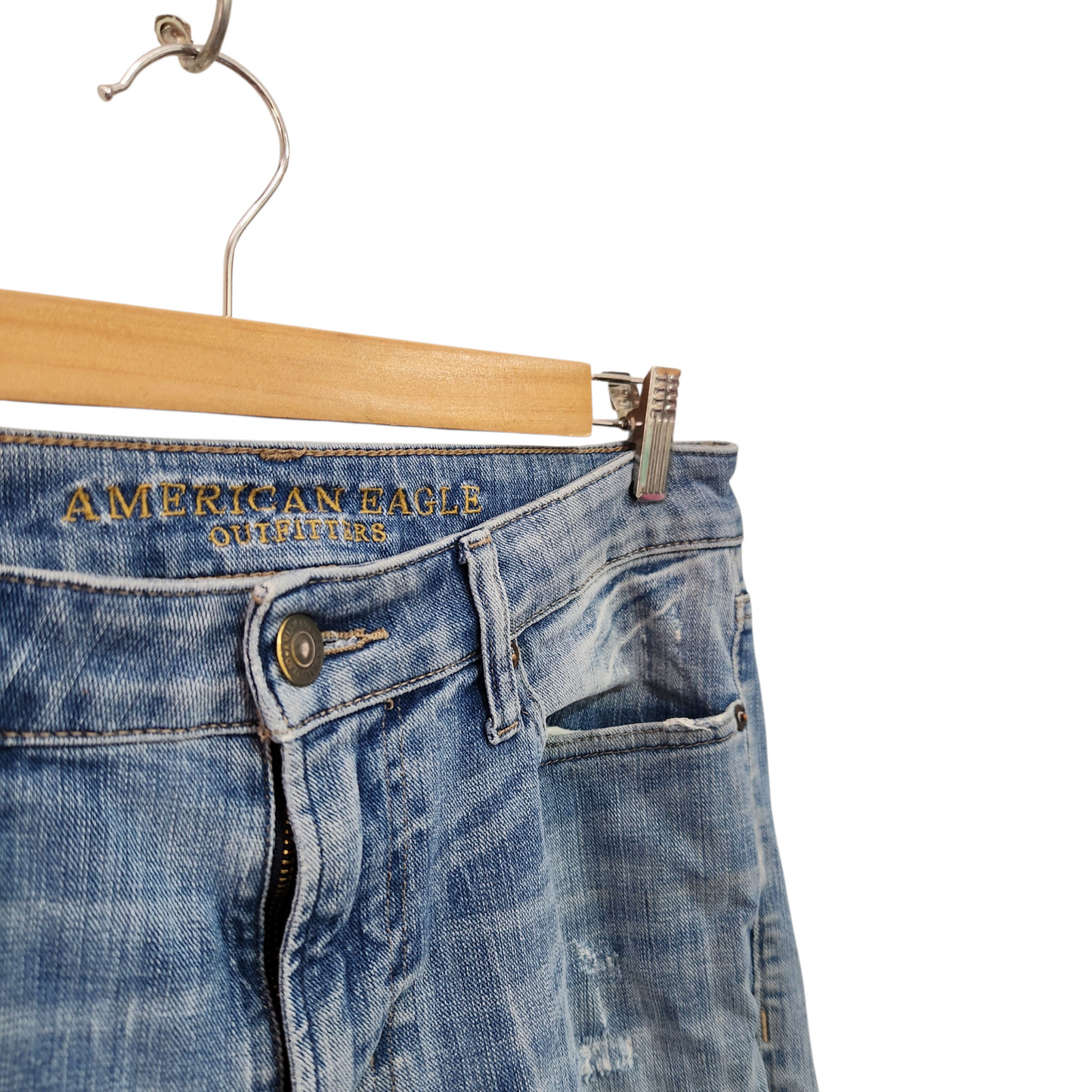 AMERICAN EAGLE | ג'ינס לגבר מידה 30 | עם כתם פיצי