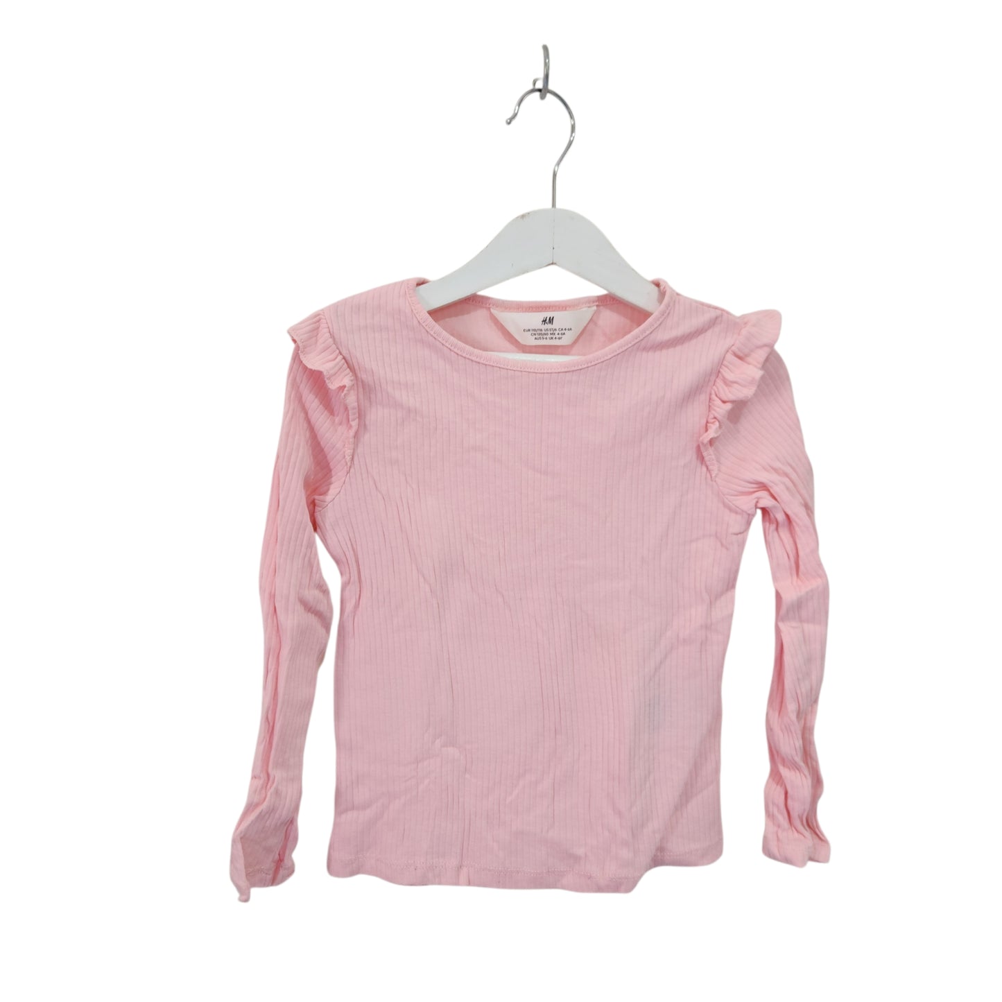 H&M | חולצת ריב לילדות ורודה עם מלמלות גיל 4-6