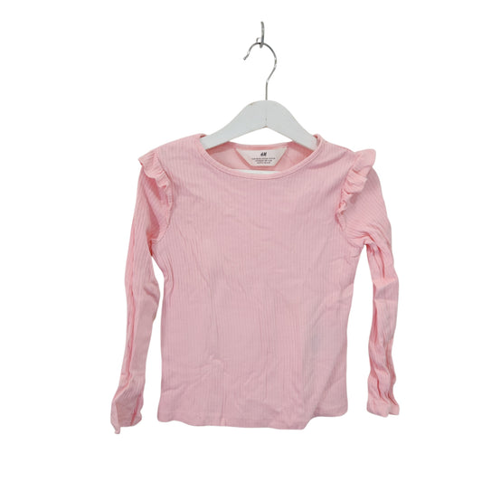 H&M | חולצת ריב לילדות ורודה עם מלמלות גיל 4-6