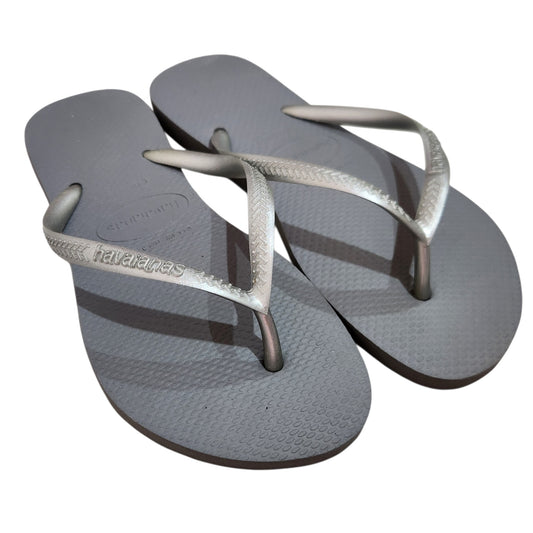 Havaianas Slim | כפכפי אצבע לנשים בצבע אפור-כסוף | במצב כמו חדש