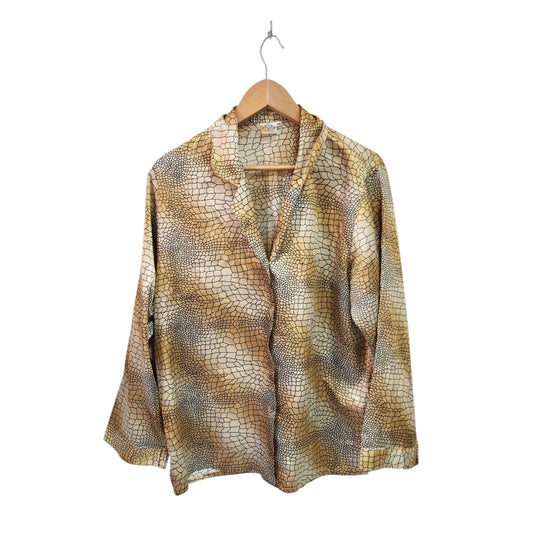 OFIT TEXTILE  | חולצת סטן מכופתרת לאישה מידה M