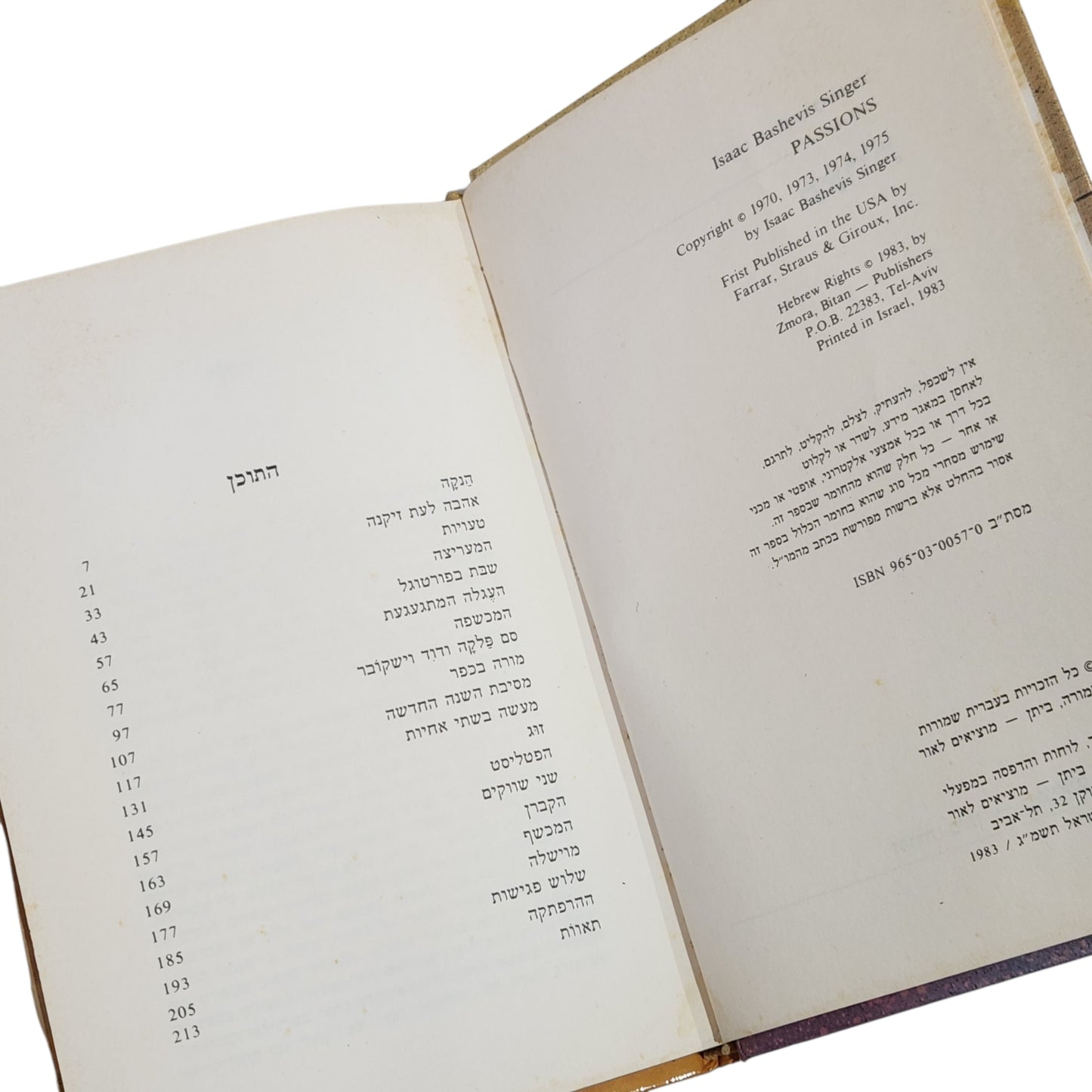 תאוות / יצחק בשביס זינגר | רומן קלאסי מתורגם מיידיש | מהדורת 1983