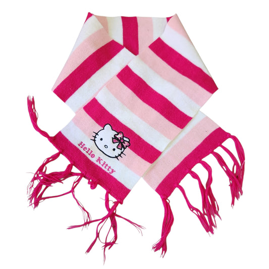 HELLO KITTY | צעיף פסים לילדות בצבע ורוד