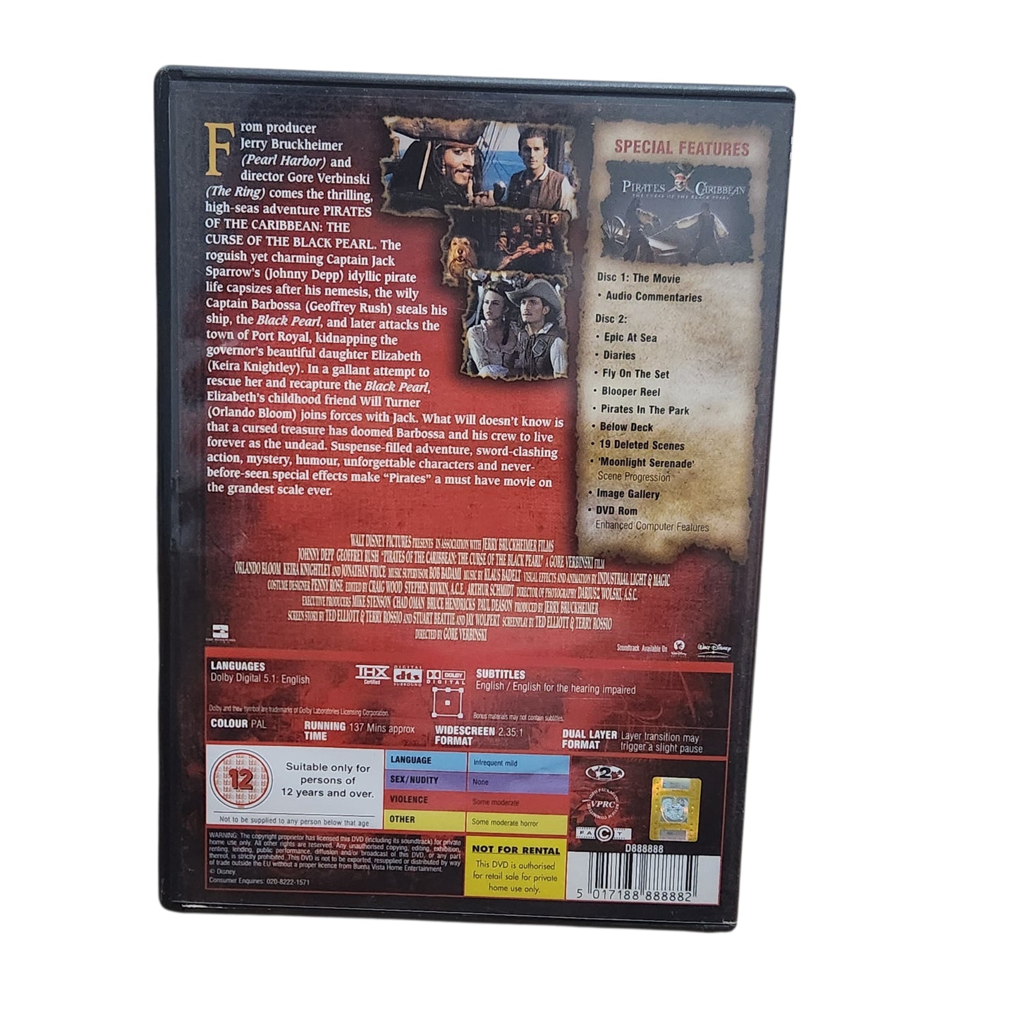 DVD | Pirates of the Caribbean: The Curse of the Black Pearl | שודדי הקאריביים: קללת הפנינה השחורה | מהדורת אספנים 2 דיסקים