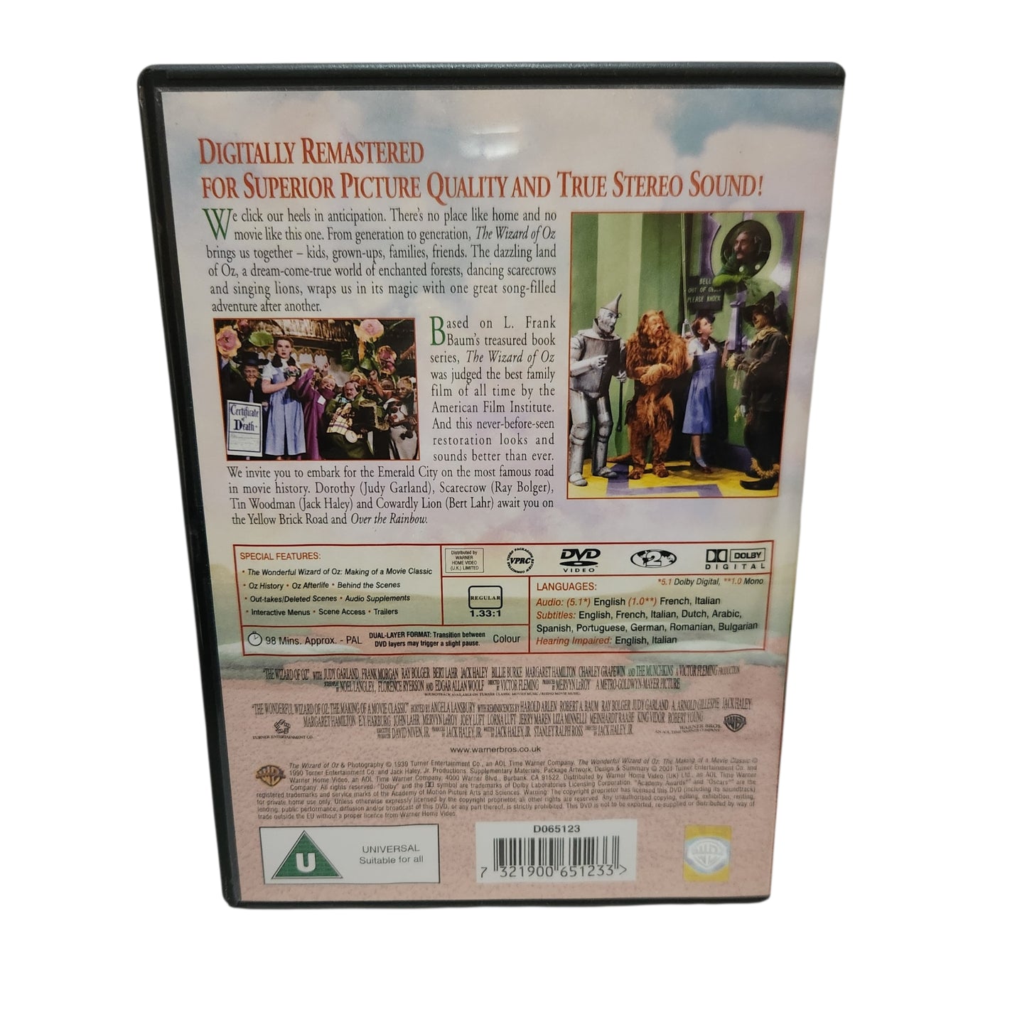 THE WIZARD OF OZ | DVD מקורי - סרט פנטזיה קלאסי לכל המשפחה