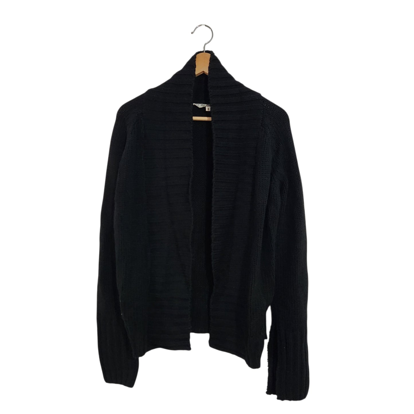 FOX KNITS | קרדיגן סריג שחור לאישה מידה L