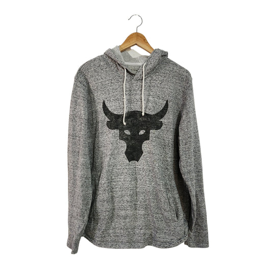 UNDER ARMOUR Project Rock | קפוצ'ון ספורט אפור לנשים מידה XL