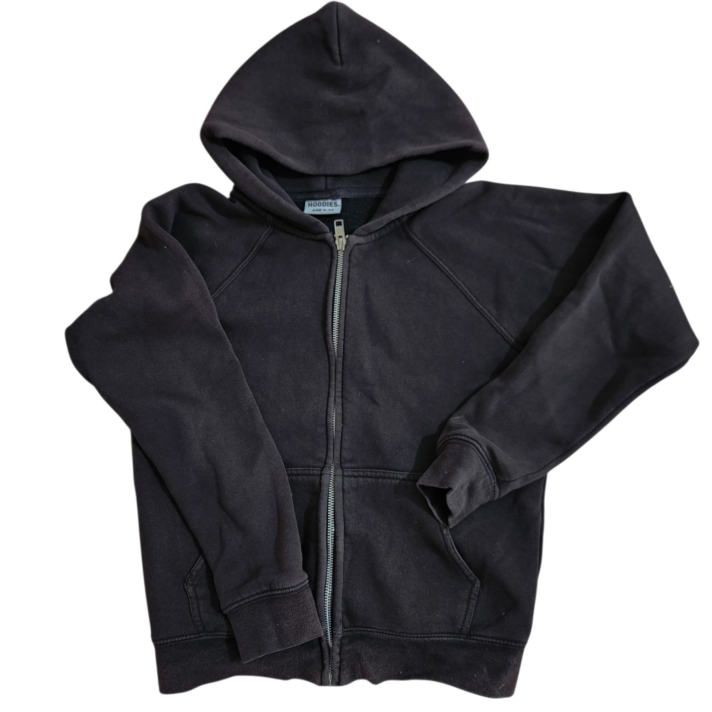 HOODIES | סווטשירט קפוצ'ון שחור לילדים גיל 9-10 | רוכסן מלא
