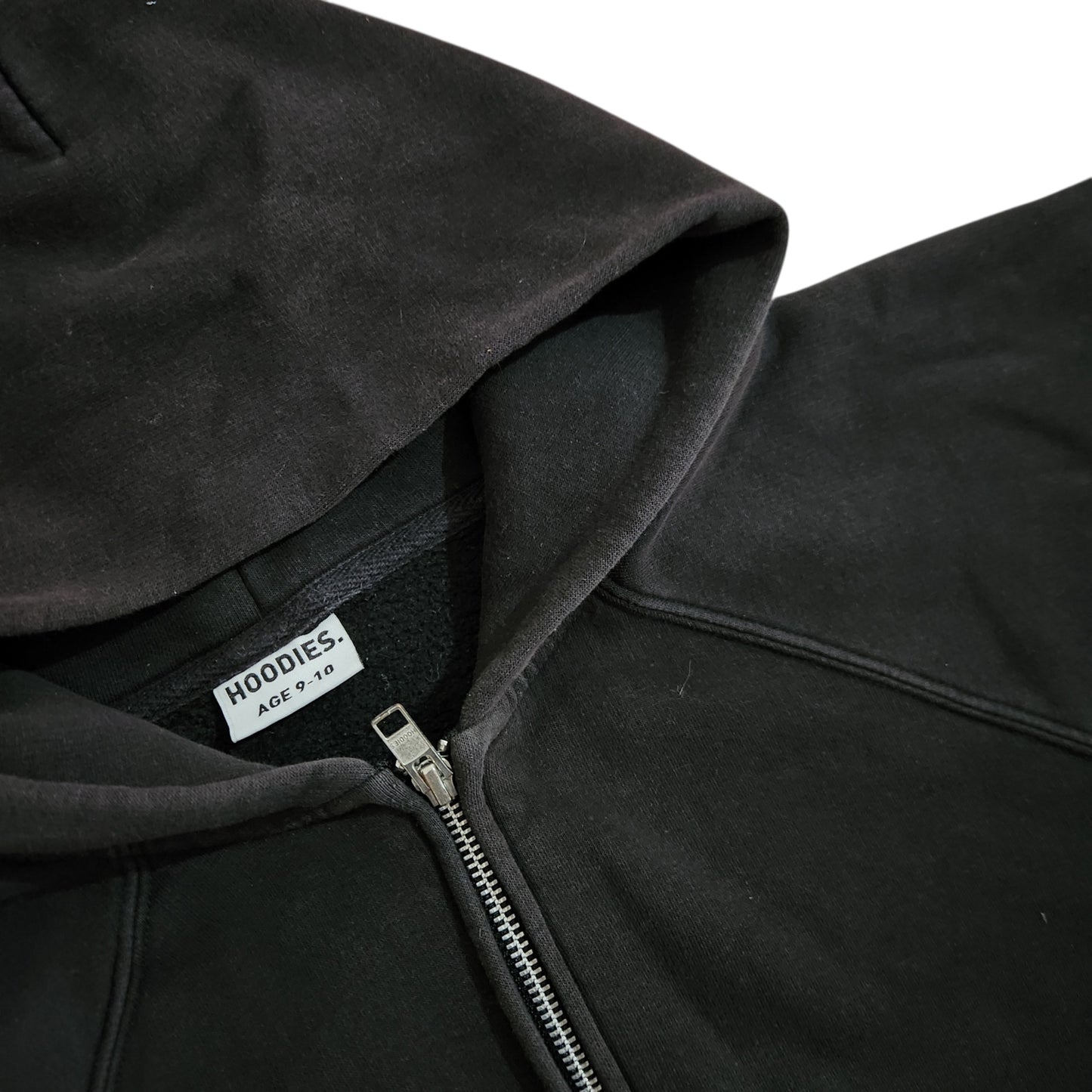 HOODIES | סווטשירט קפוצ'ון שחור לילדים גיל 9-10 | רוכסן מלא