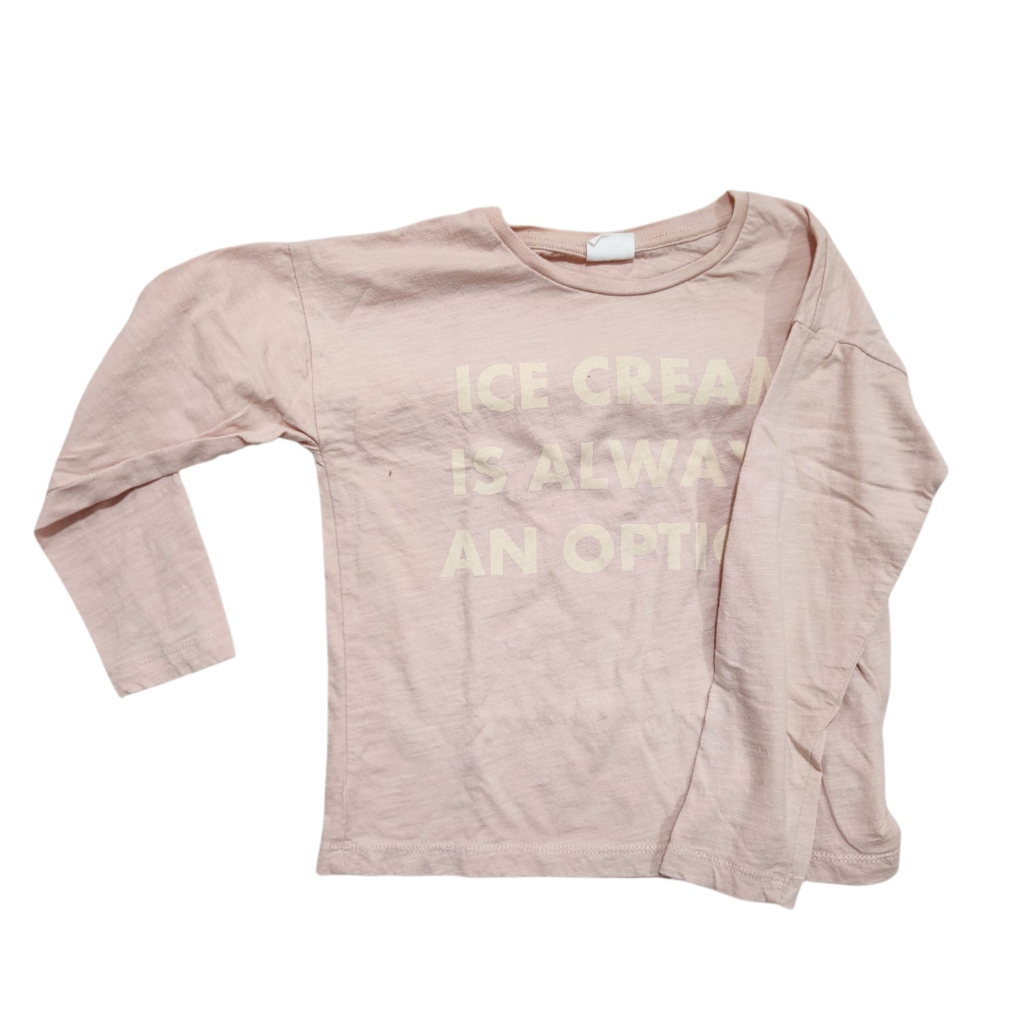 TERMINAL X | חולצה ורודה ארוכה לילדים גיל 6 | ICE CREAM IS ALWAYS AN OPTION