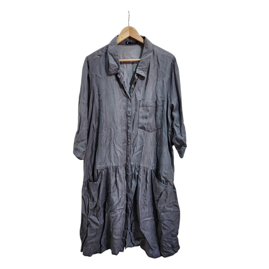 JUMP & ONOT DAY | שמלת חולצה אפורה לאישה מידה 3 | 44-46 (XL-XXL)