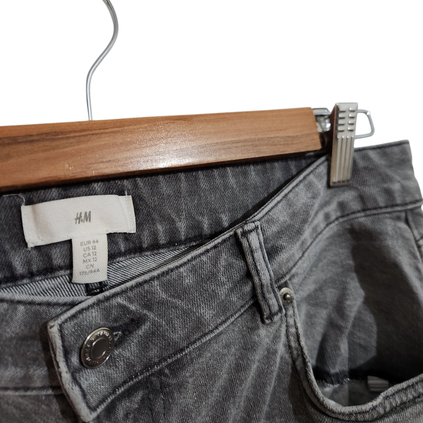 H&M | ג'ינס Wide Leg אפור לאישה מידה 44