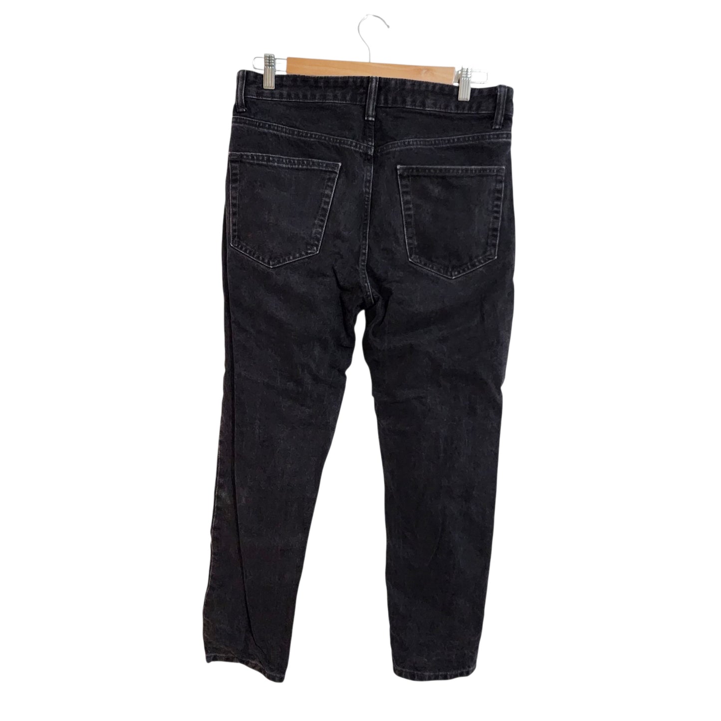 ZARA | ג'ינס שחור לאישה מידה 40 | Straight Fit | מוכתם