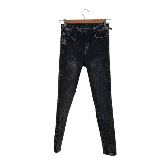 GIXGO JEANS | ג'ינס סקיני לנשים מידה 28 (38 S/M) | שחור בשטיפת וינטג'