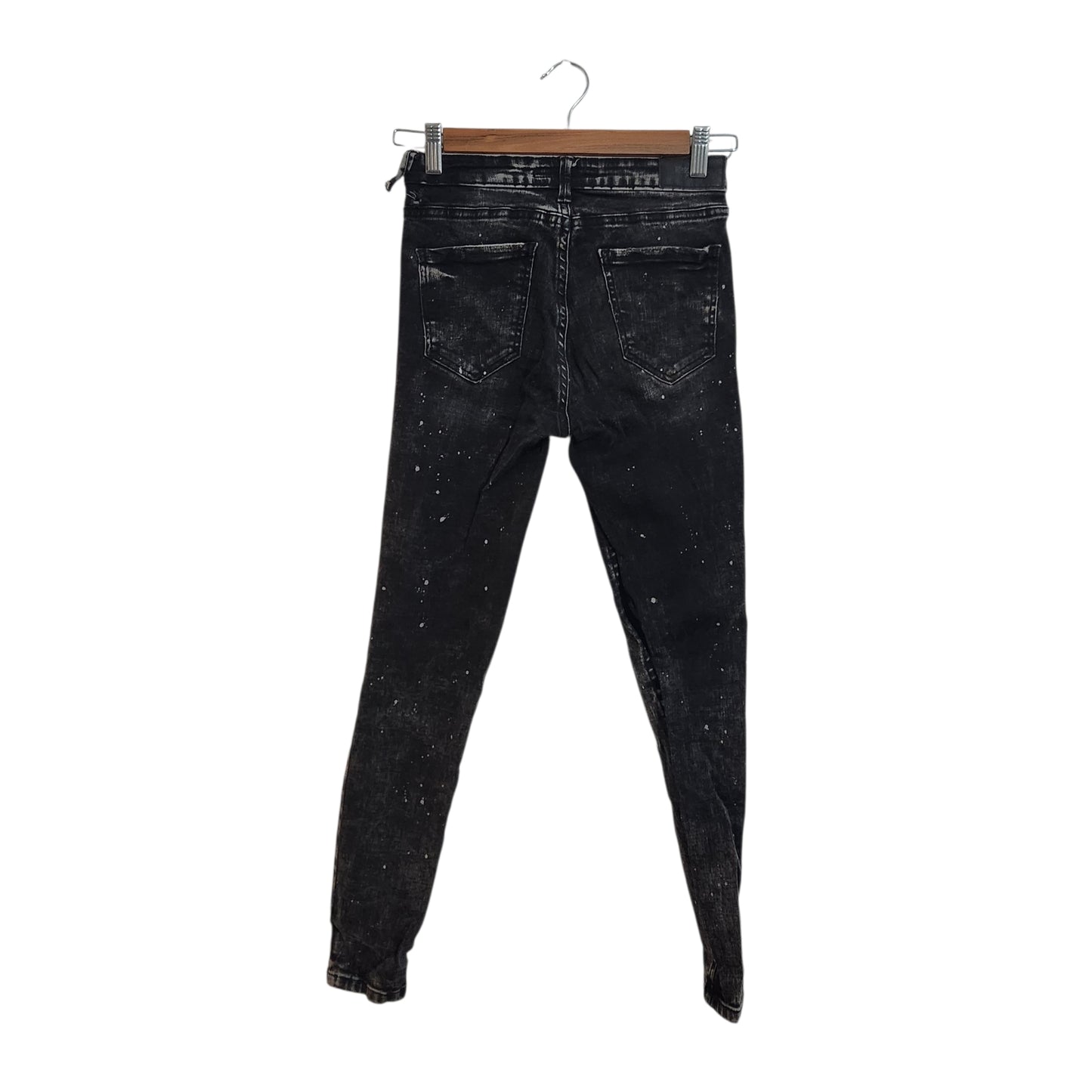 GIXGO JEANS | ג'ינס סקיני לנשים מידה 28 (38 S/M) | שחור בשטיפת וינטג'