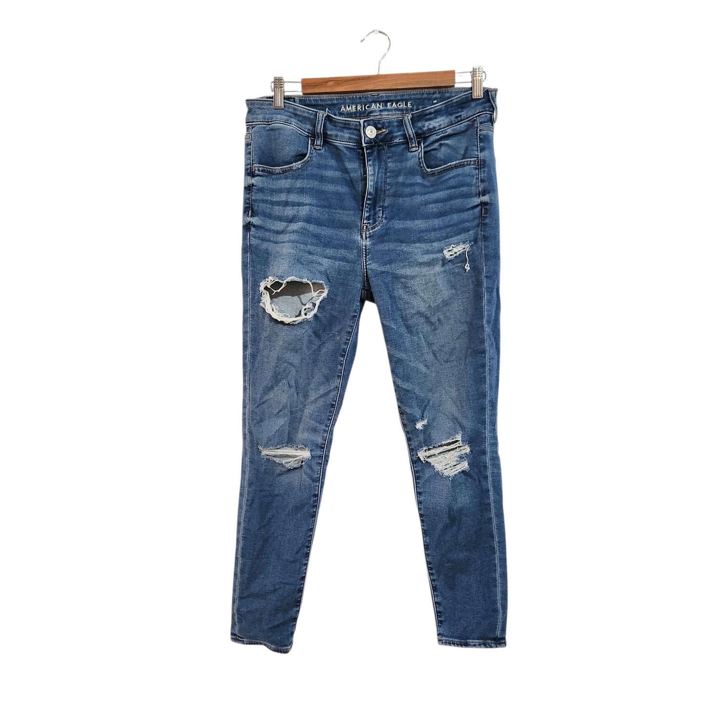 AMERICAN EAGLE | ג'ינס סקיני קרעים לנשים | מידה 12 (42)