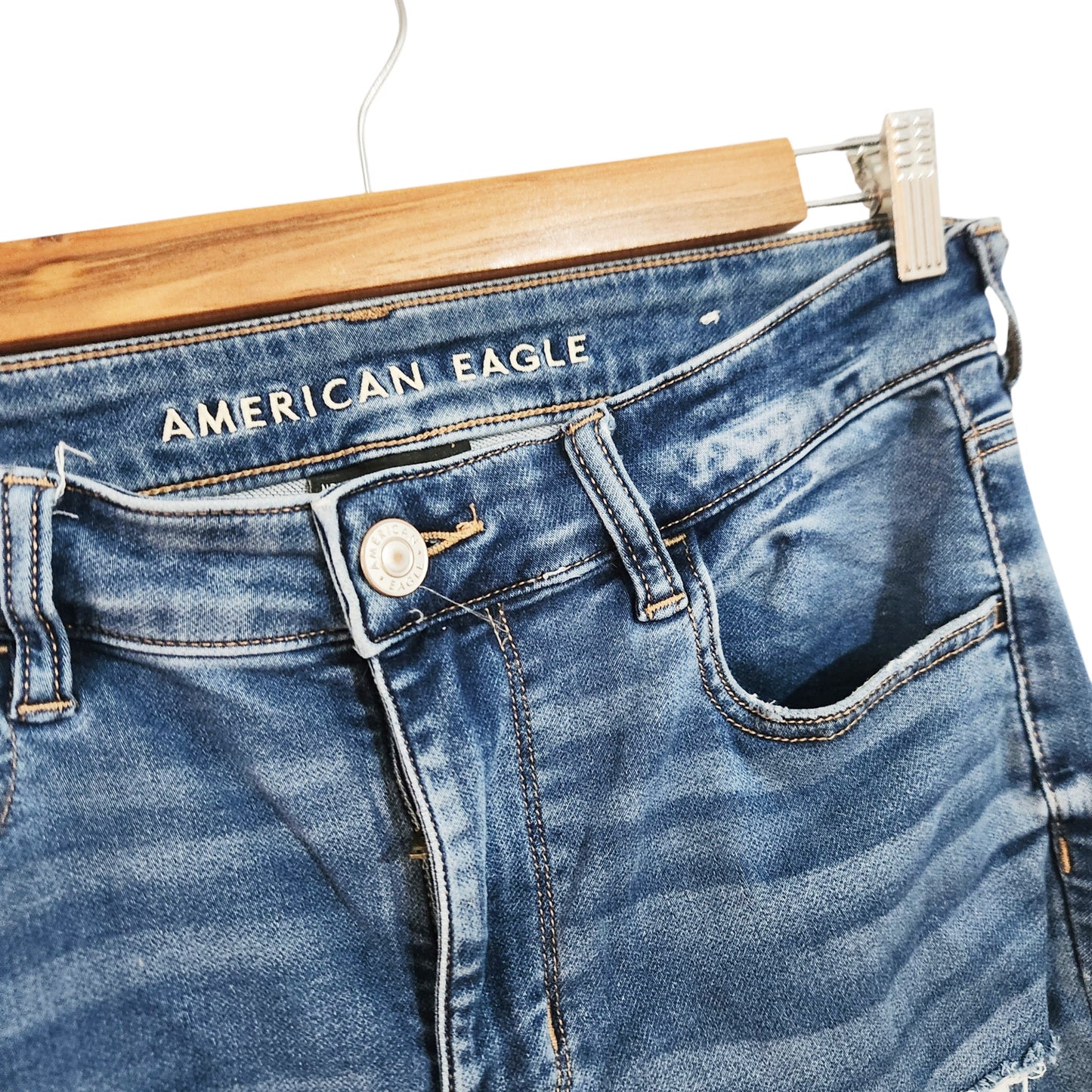 AMERICAN EAGLE | ג'ינס סקיני קרעים לנשים | מידה 12 (42)