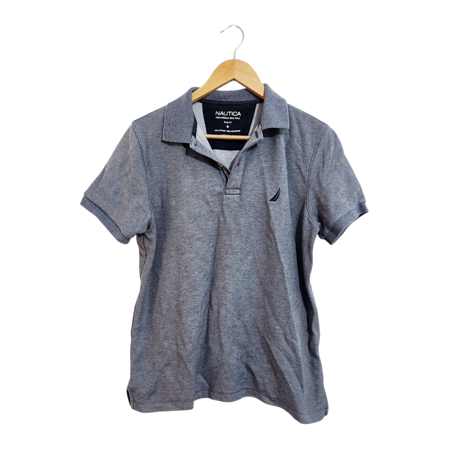 NAUTICA | חולצת פולו אפורה לגבר מידה M | Slim Fit