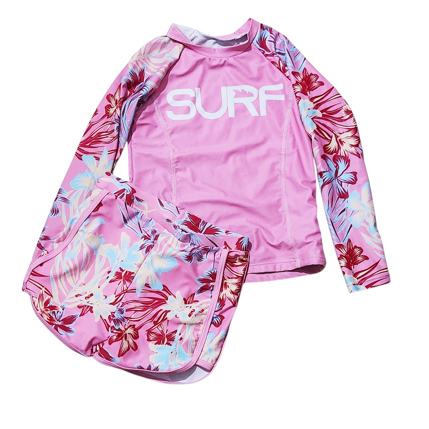 סט בגד ים SURF לילדות גיל 7 | חולצת גלישה ומכנסון תואם