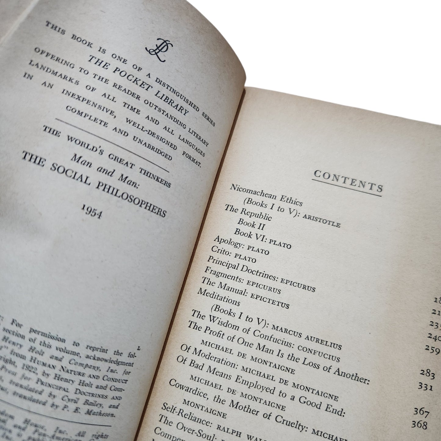 Man and Man: The Social Philosophers (1954) | The World's Great Thinkers | ספר וינטג' באנגלית