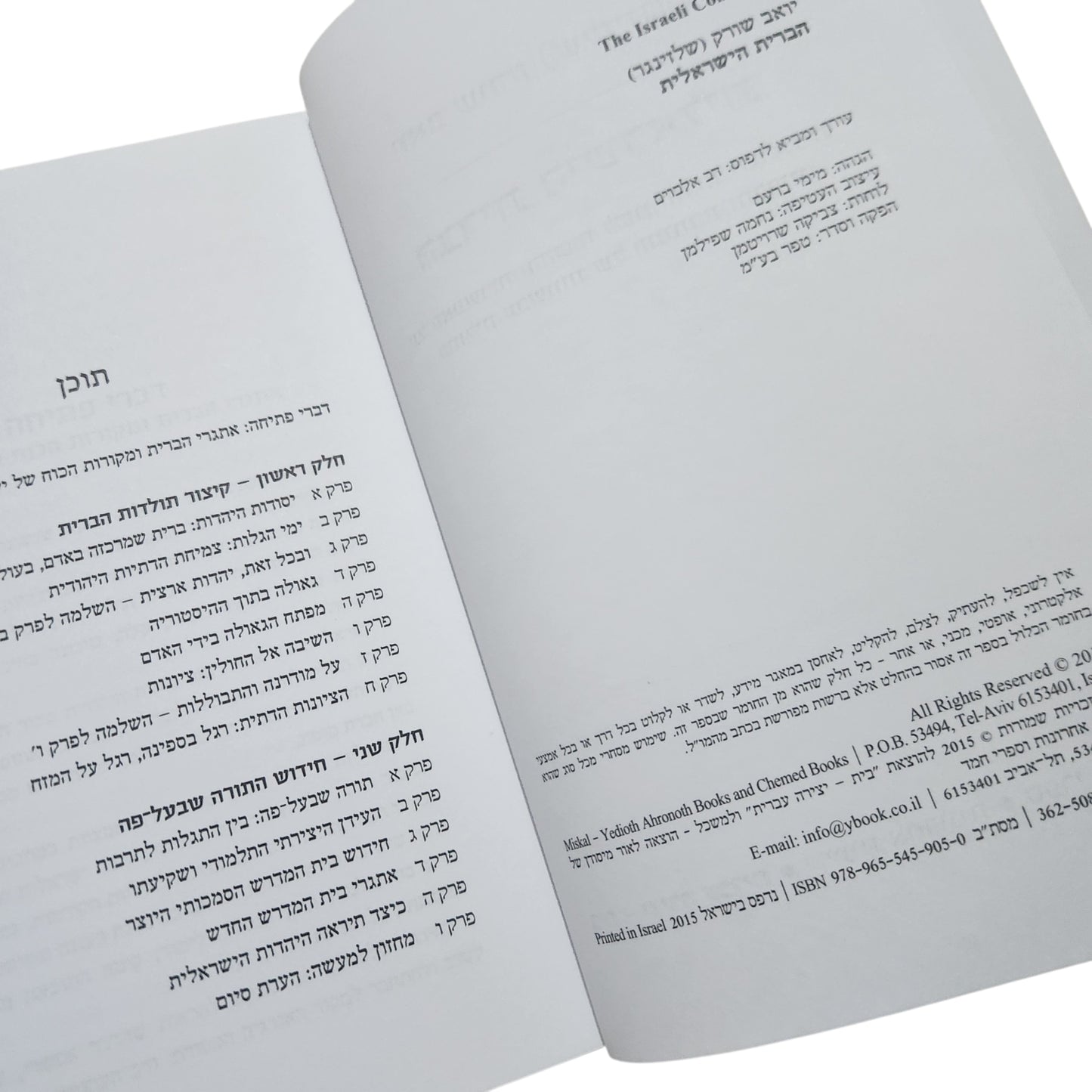 הברית הישראלית – יואב שורק | 2015 | ידיעות ספרים