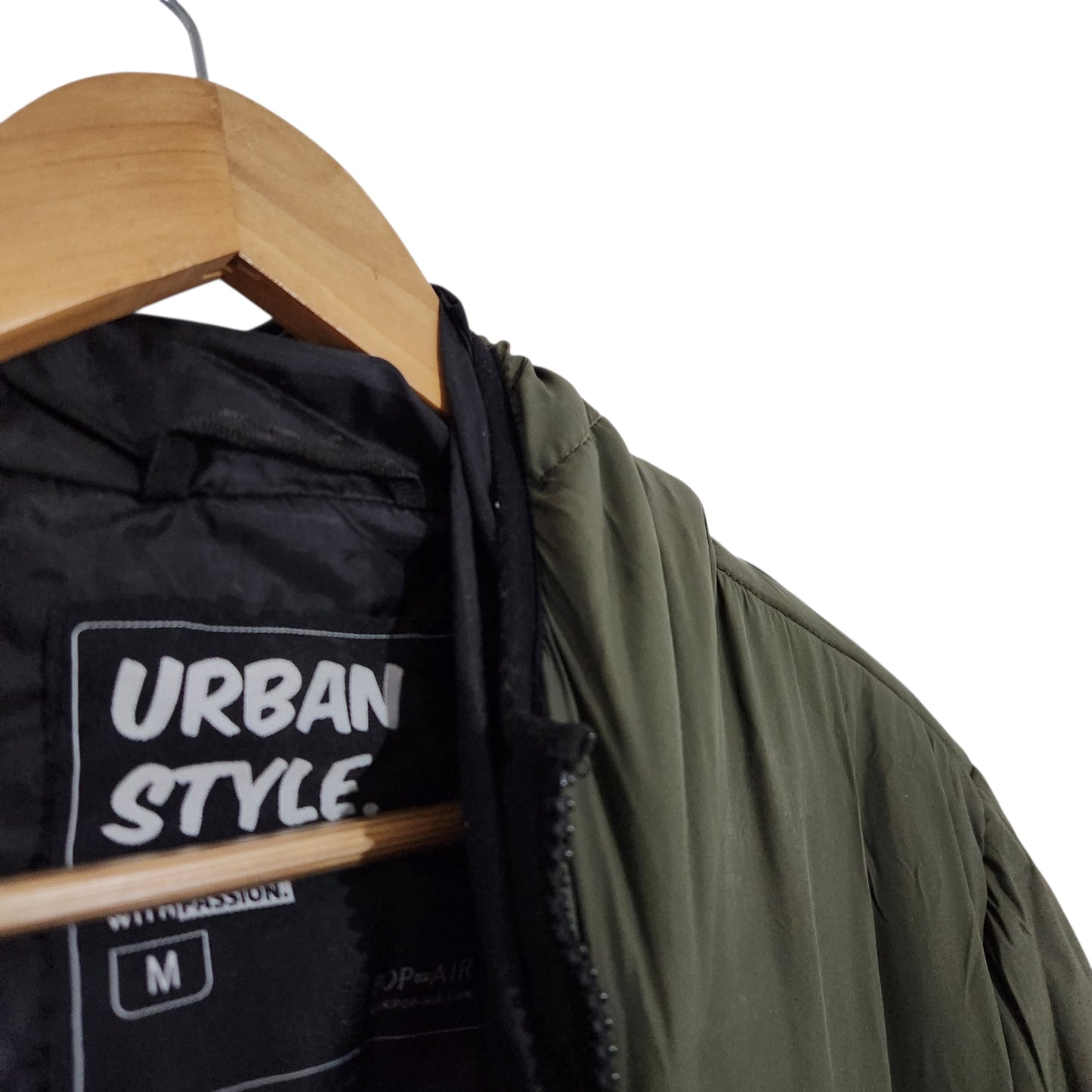 URBAN STYLE | מעיל פוך קל לגבר | מידה M | ירוק זית
