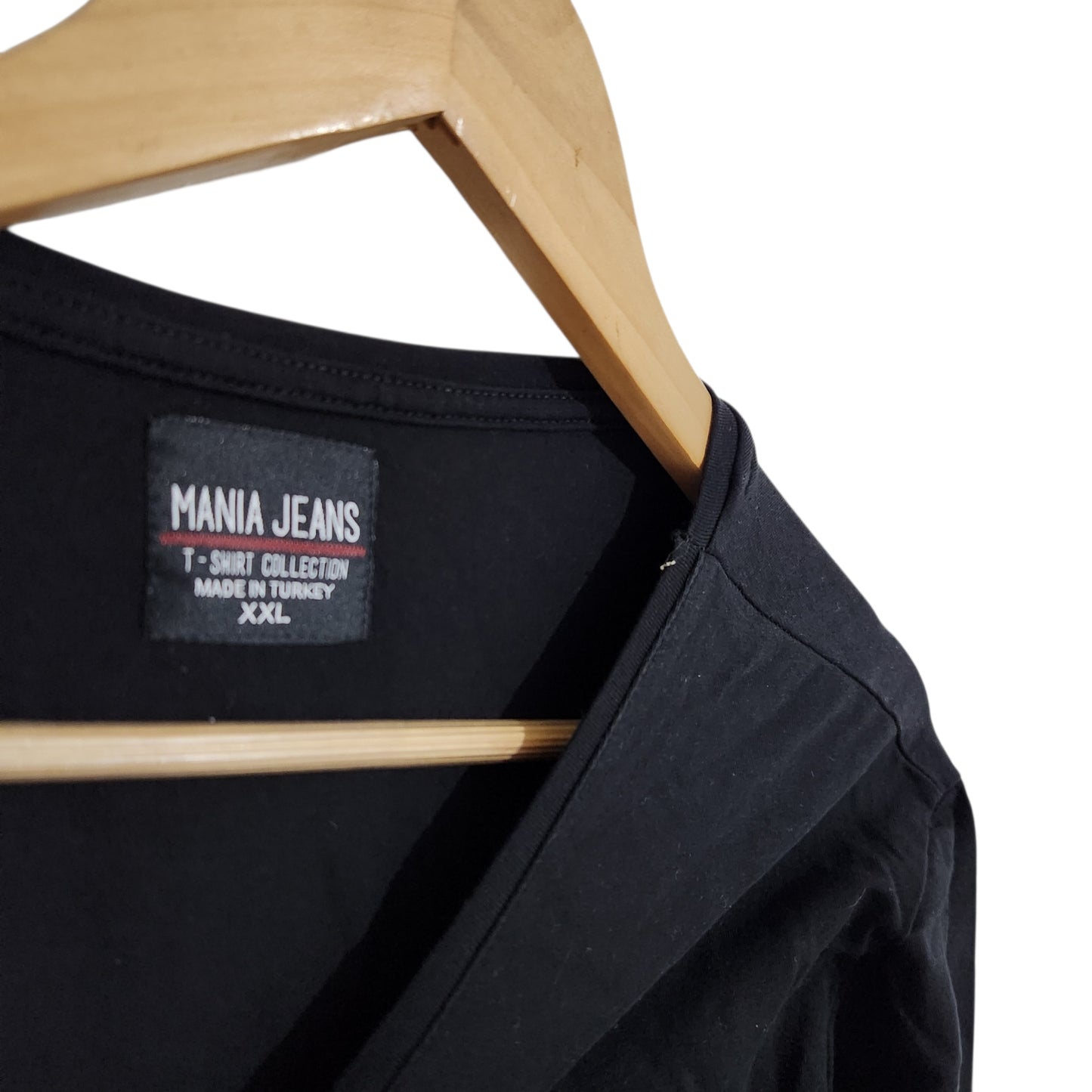 MANIA JEANS | חולצה ארוכה לגבר | מידה XXL | שחורה
