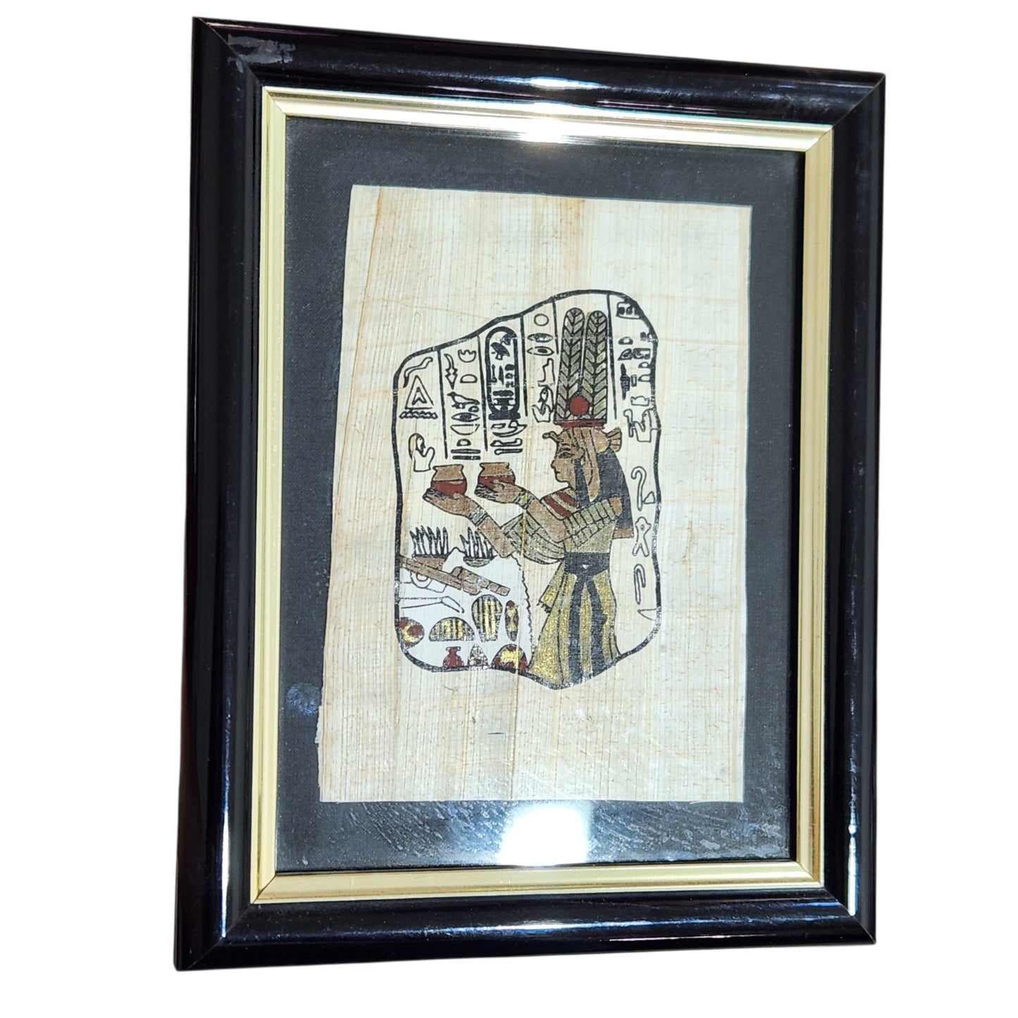 תמונת פפירוס מצרי ממוסגרת | 18×23 ס"מ
