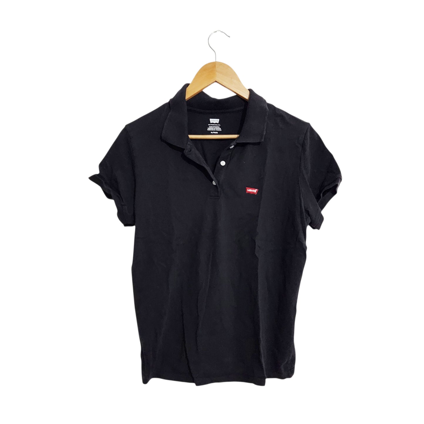LEVI'S | חולצת פולו לנשים | מידה XL | שחור | במצב טוב
