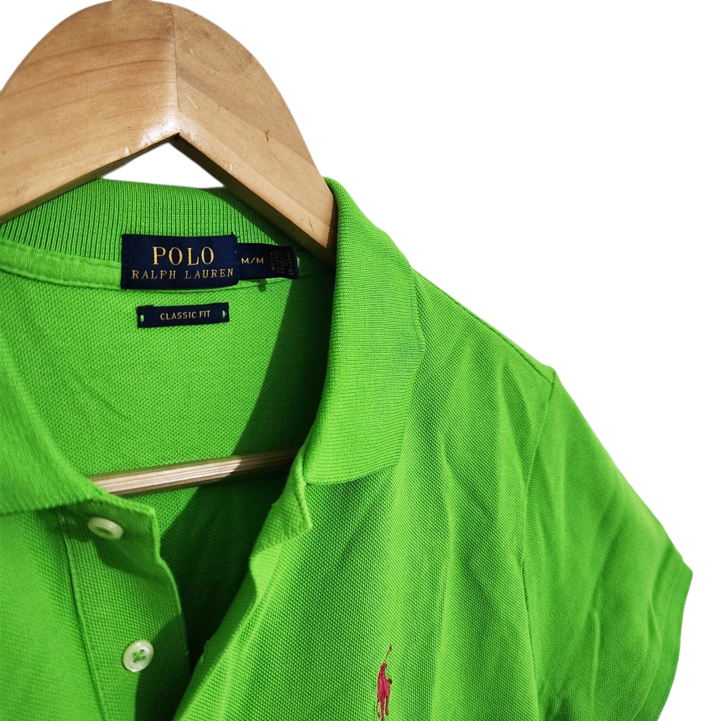 POLO RALPH LAUREN | חולצת פולו לנשים | מידה M | ירוק זוהר