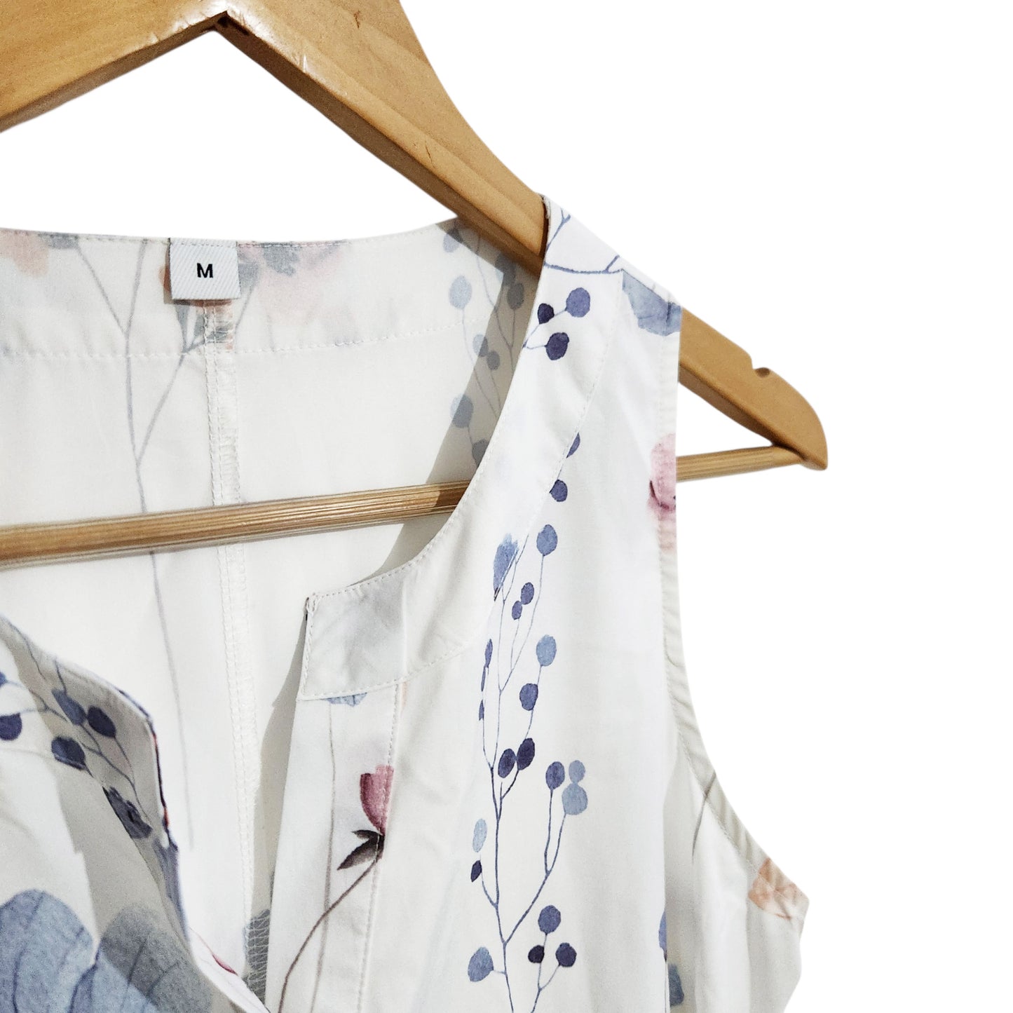 שמלת מקסי לנשים | מידה M | לבן עם הדפס פרחים