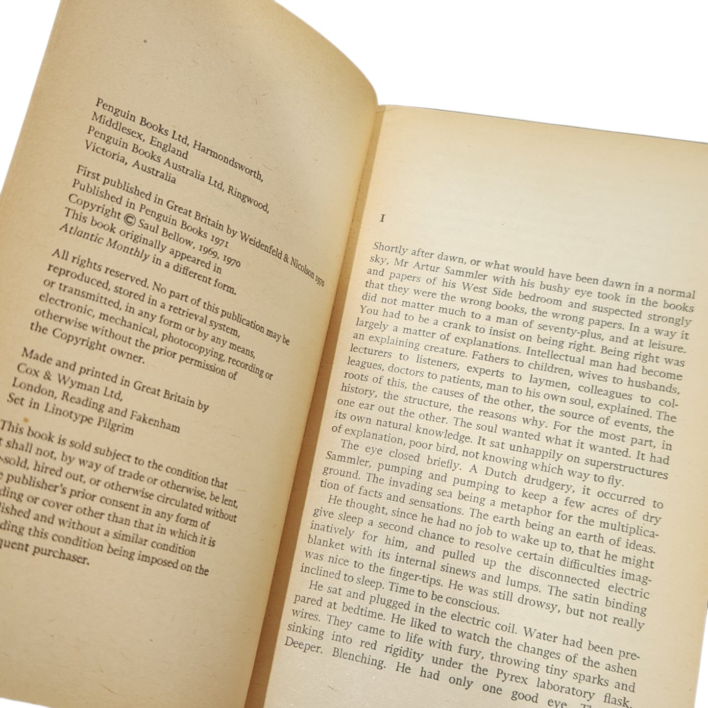 Mr Sammler's Planet – Saul Bellow (Penguin Books)