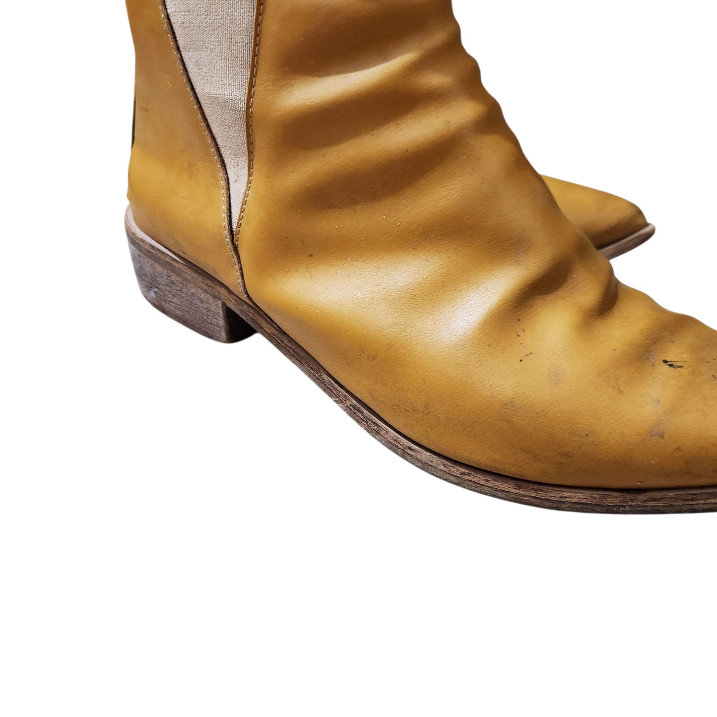 CAMDEN & SHOES | מגפוני עור לנשים מידה 38 | חרדל