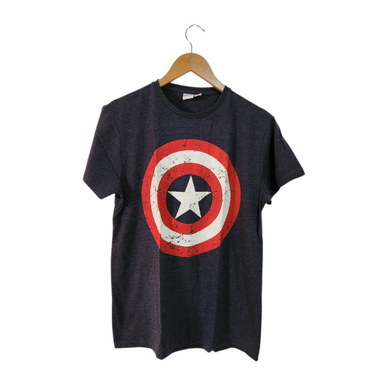MARVEL | חולצת טי לגבר מידה M | Captain America אפור כהה