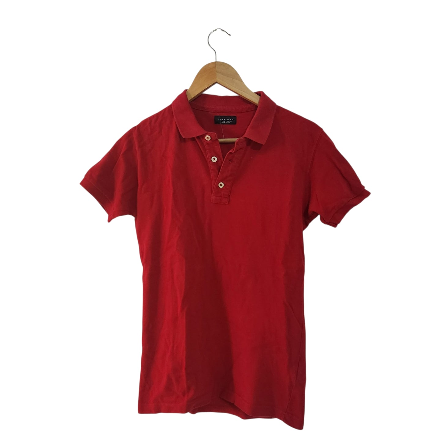 ZARA MAN | חולצת פולו לגבר | מידה M | אדומה