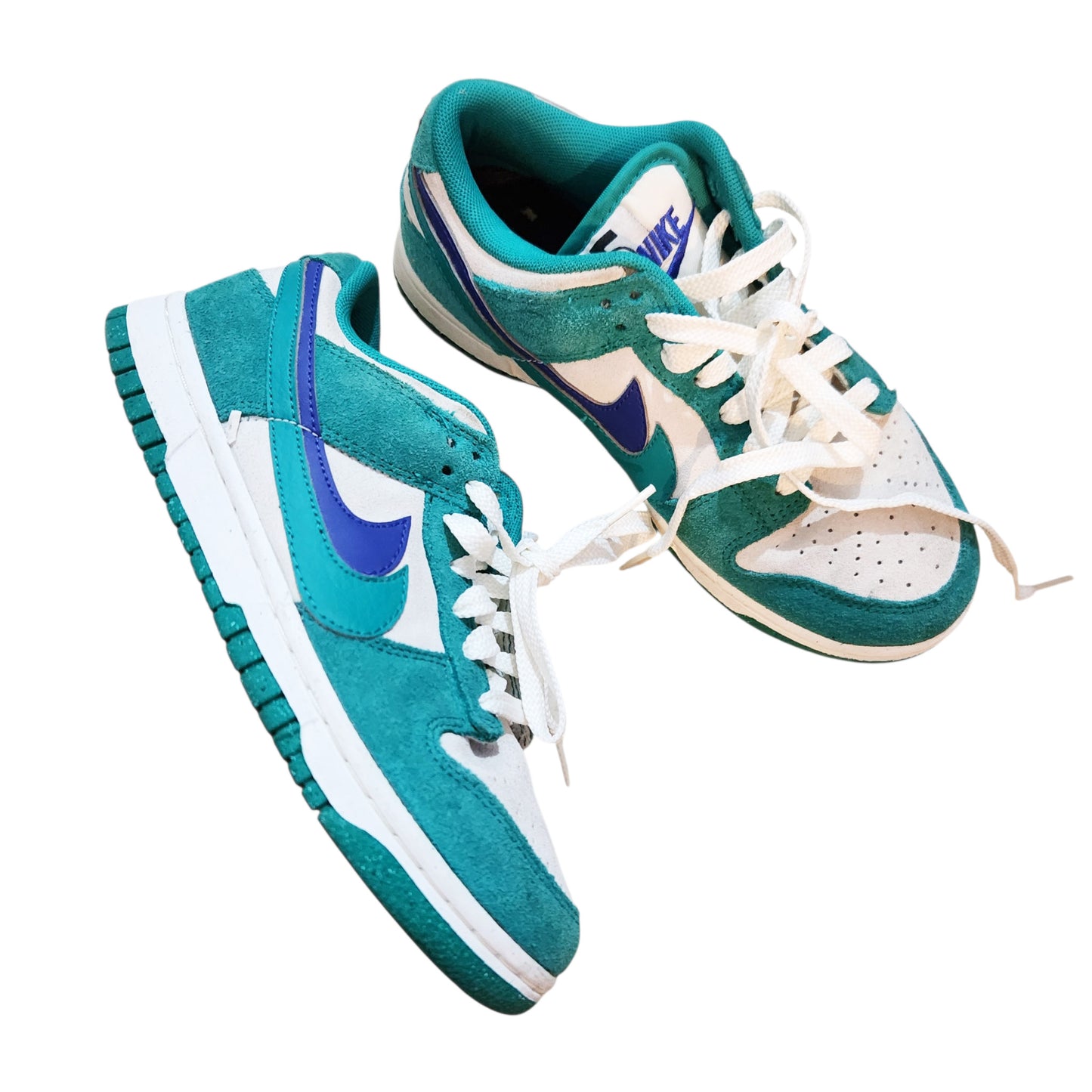 NIKE Dunk Low | נעלי ספורט לנשים/ילדים מידה 36.5 | לבן, טורקיז וכחול