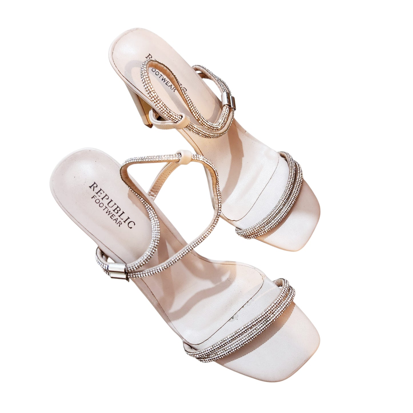 REPUBLIC FOOTWEAR | סנדלי עקב לנשים מידה 36 | ניוד עם אבנים נוצצות