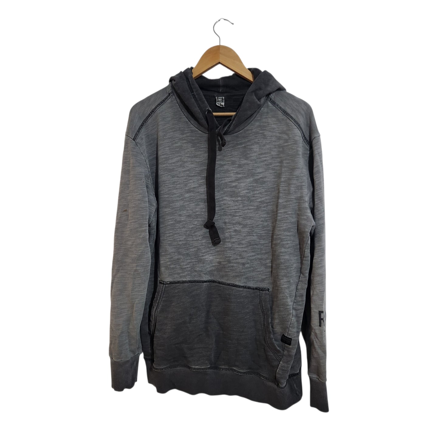 G-STAR RAW | קפוצ'ון לגברים | מידה XL | אפור | מעט דהה עם חור קטן