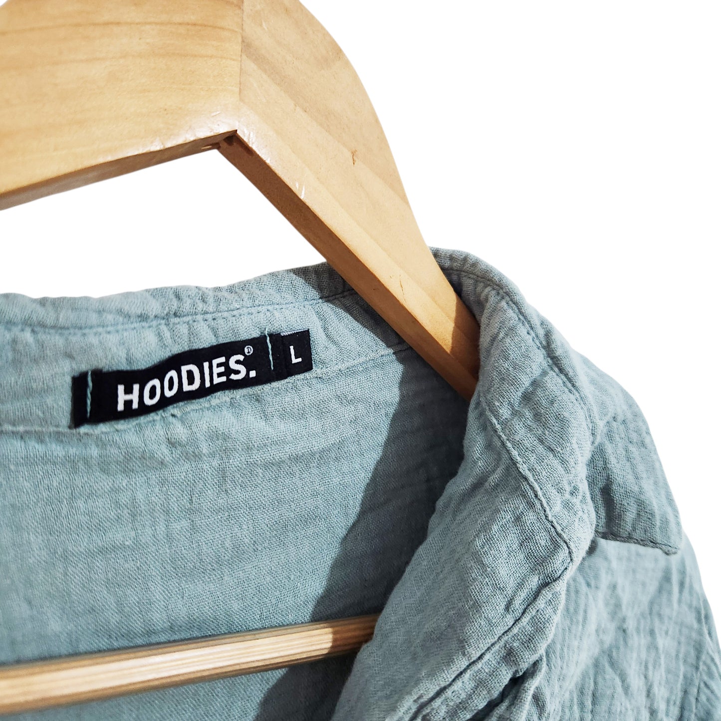 HOODIES | חולצת גזה מכופתרת לנשים | מידה L | תכלת