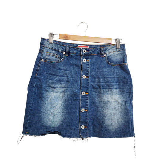 CASTRO JEANS | חצאית ג'ינס לנשים | מידה 38 (M) | כפתורים קדמיים