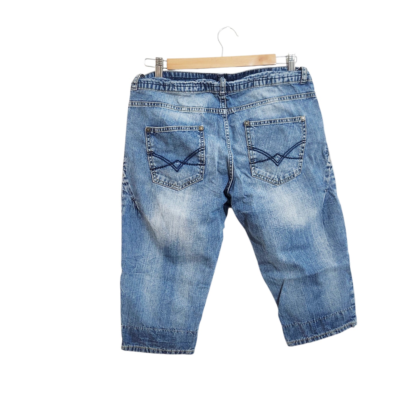 PULL&BEAR | מכנסי ג'ינס ברמודה לנשים | מידה 38 (M) | כחול בהיר