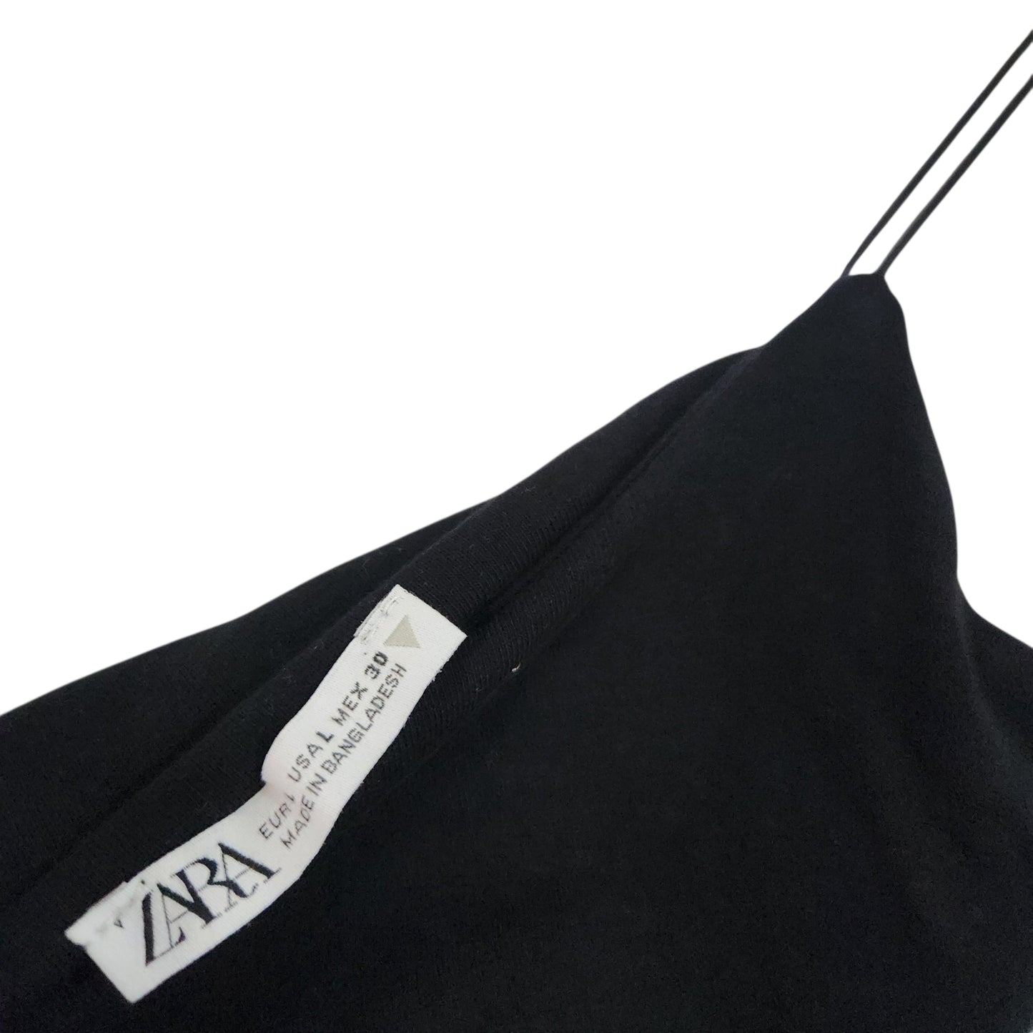 ZARA | שמלת מיני שחורה עם כתפיות דקות לאישה מידה L