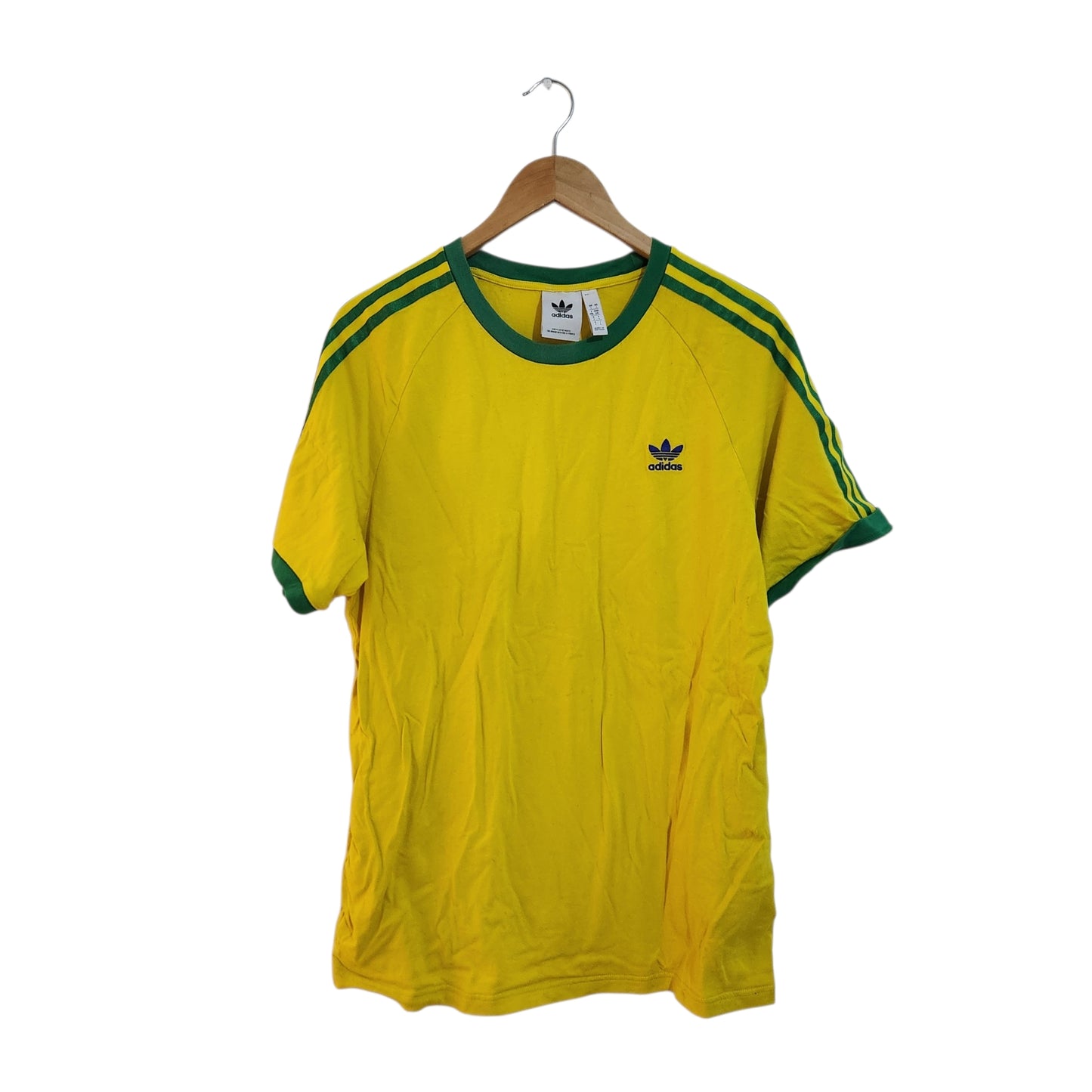 ADIDAS ORIGINALS | חולצת טי לגבר מידה L | צהוב-ירוק | Trefoil