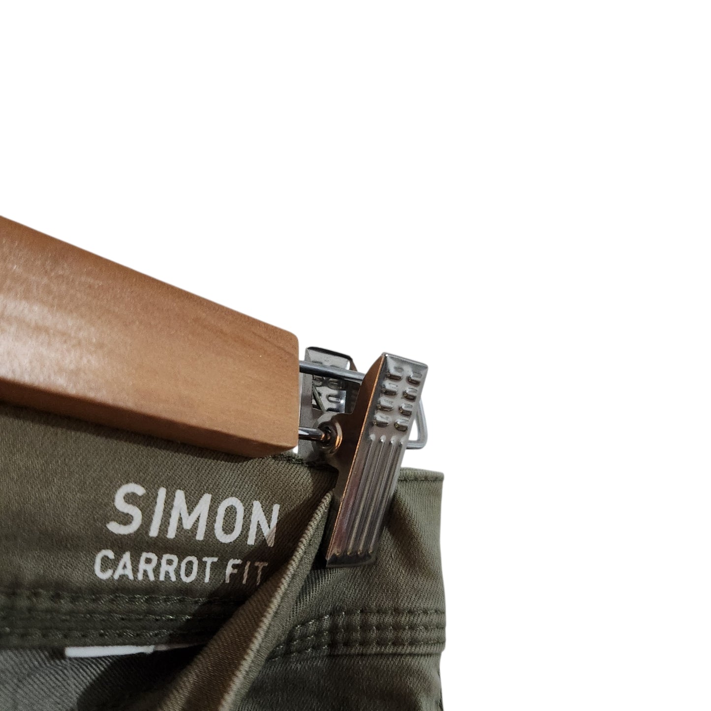 CASTRO JEANS | מכנסי קרופ קארוט לאישה מידה 38 | SIMON Carrot Fit | ירוק זית